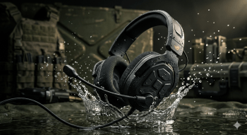 Most Durable Gaming Headset 2026 — Rugged black gaming headset with water splash, BIFL tested and ranked